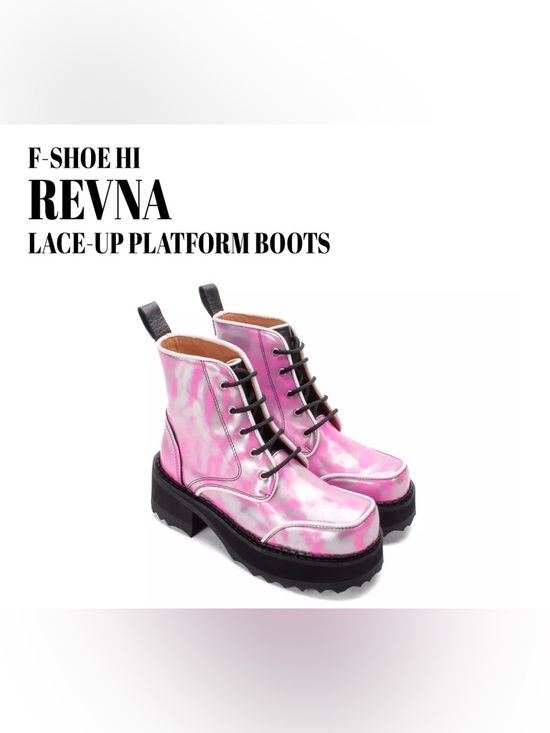 John Fluevog Shoes - Fluevog NEW IN BOX F-Shoe Hi Revna metallic pink/silver platform boot - 8/8.5